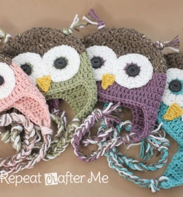 crochet owl hat