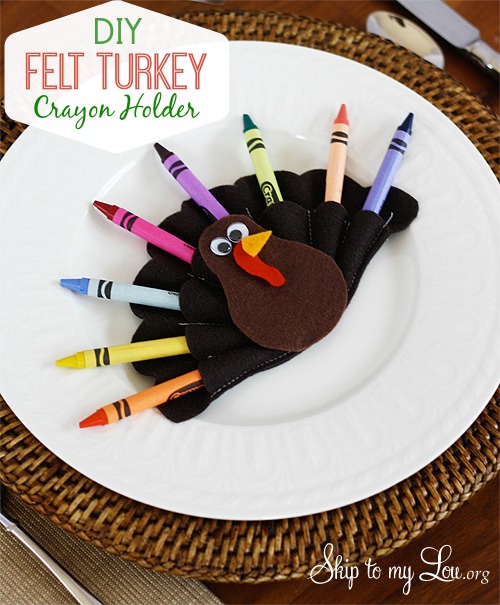 felt turkey crayon holder