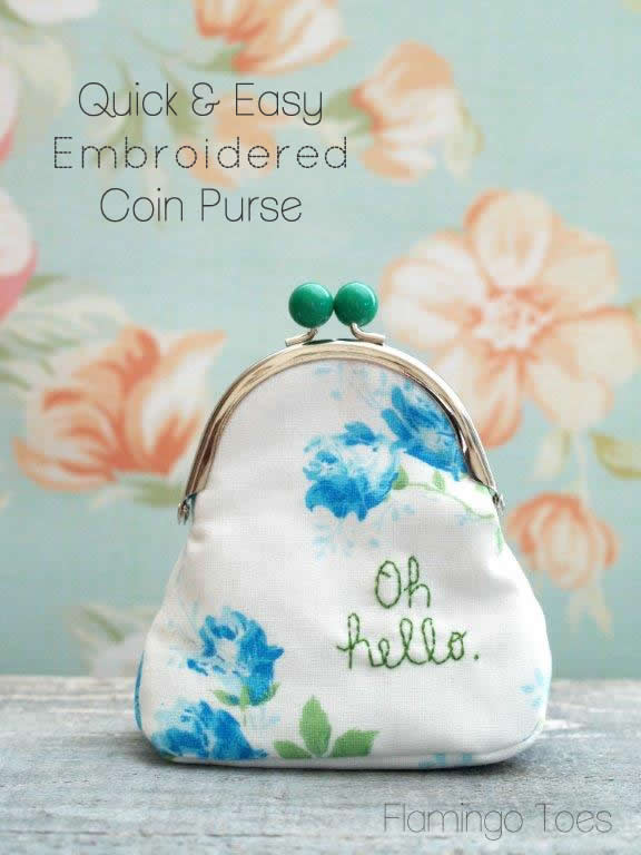 Quick and Easy Embroidered Coin Purse