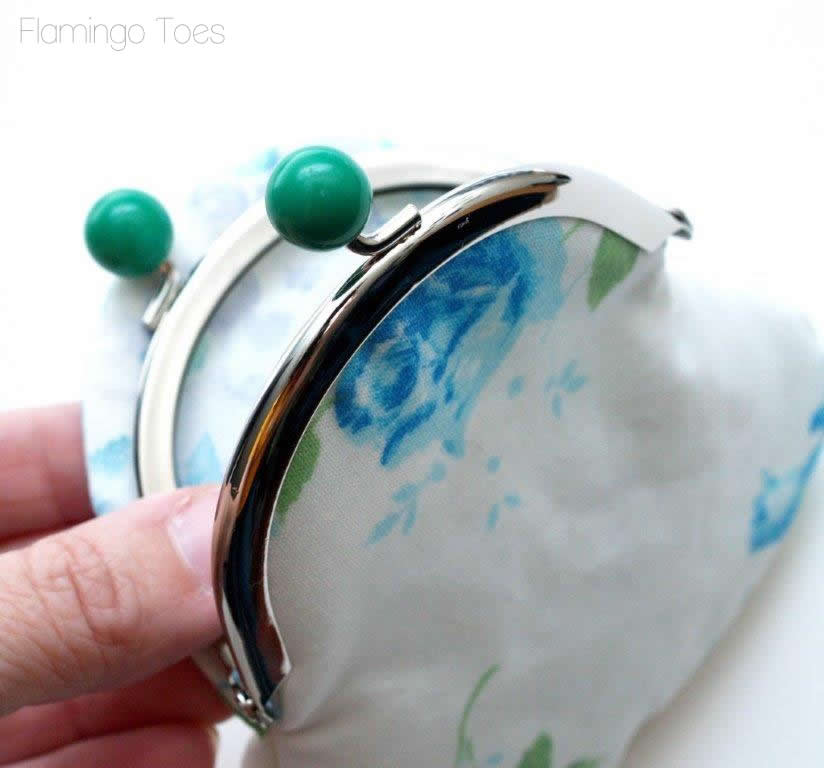 gluing frame to purse