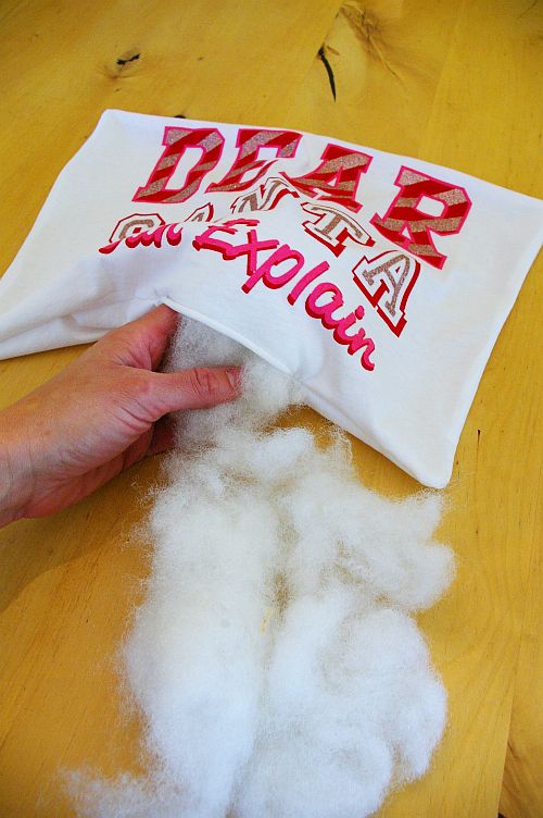 stuff the pillow