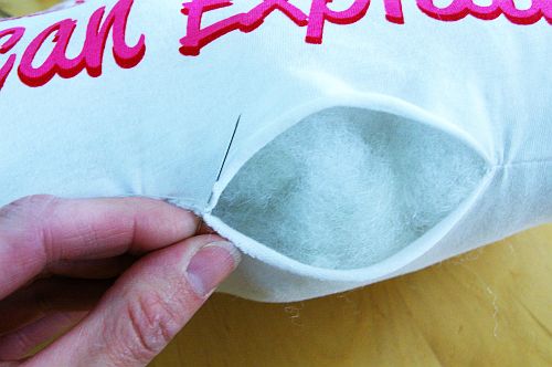 whip stitch the pillow closed