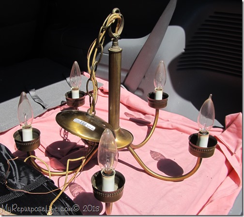 repurpose brass chandelier