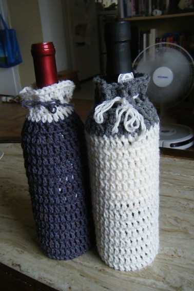 Crochet wine bottle cozy