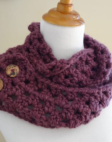 Fiona button crochet scarf