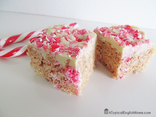 candy cane rice krispie treats