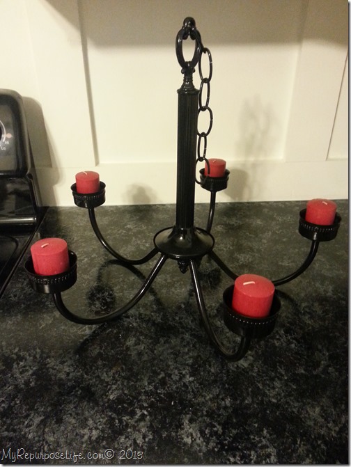glossy black chandelier