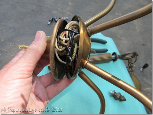 how to remove wiring from a chandelier