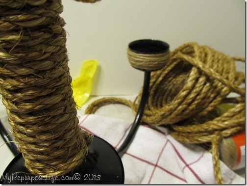 wrap a chandelier with rope