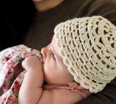 silk crochet baby hat