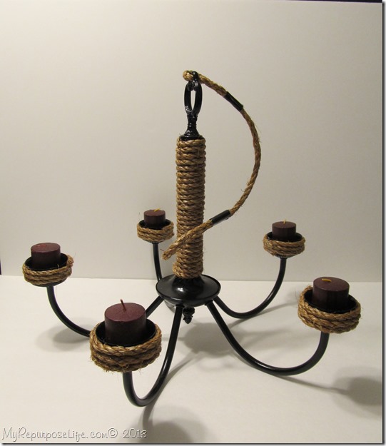 rope wrapped chandelier candelabra