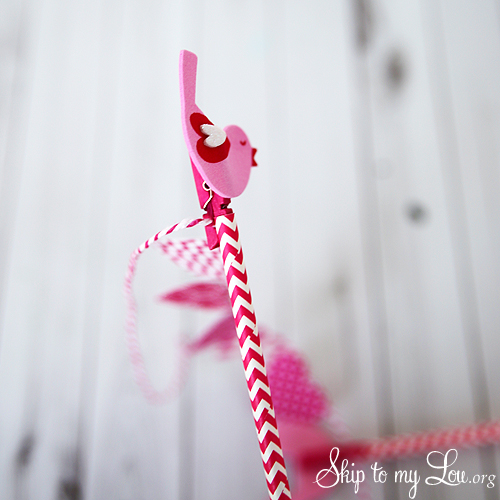 Heart cake bunting stringing hearts