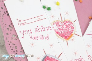 Printable Jeweled Necklace Valentines | by Saynotsweetanne.com via Skiptomylou.org | #valentine #vday #candy #cute #printable
