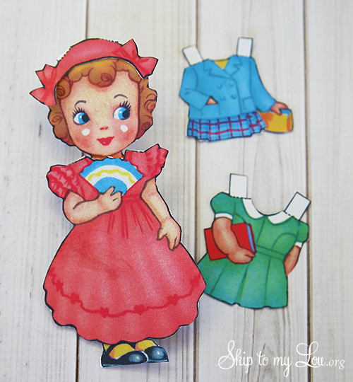 printable vintage paper doll Valentine