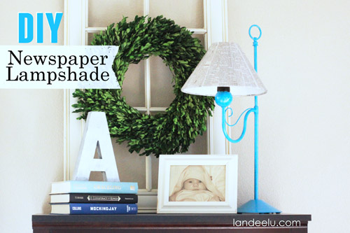 DIY Newspaper Lampshade by Landeelu