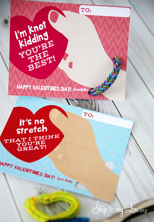 Rainbow Loom Bracelet Valentines {Free Printable} Skip To My Lou