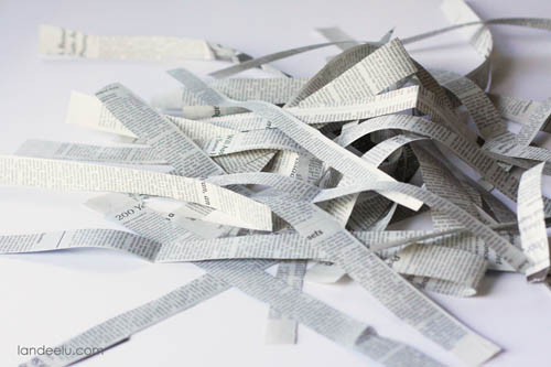 lampshade newspaper strips