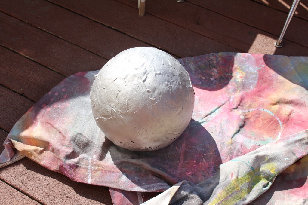 spray painted disco ball