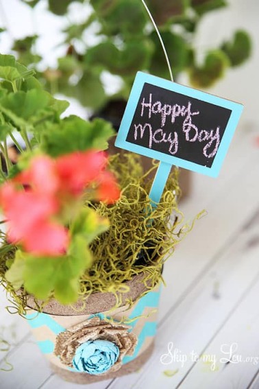 may day basket made from peat pots
