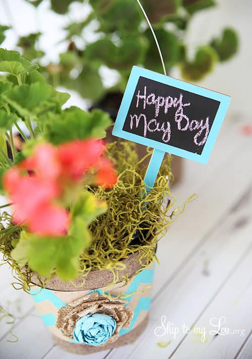 may day basket made from peat pots