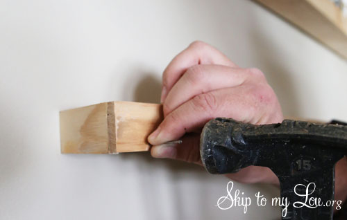 wooden shelf for paint bottles step 3