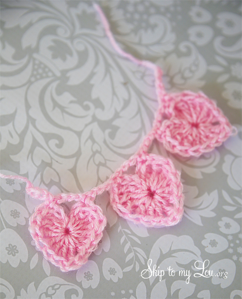 mini crochet heart bunting