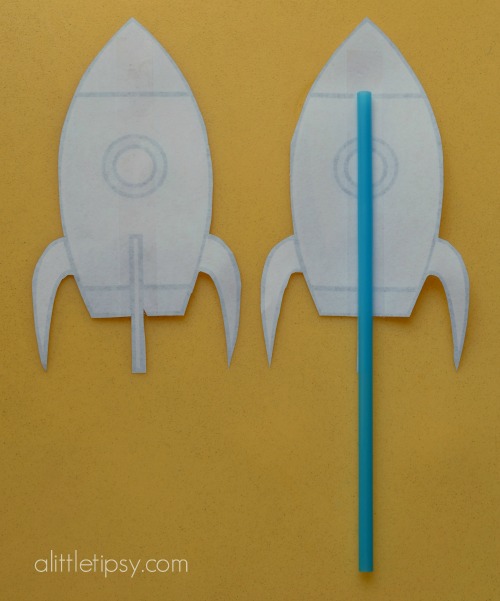place straw on rocket
