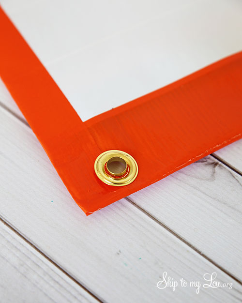 duct tape pencil bag grommet step 2