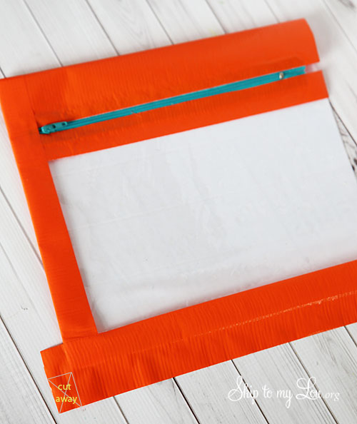 duct tape pencil bag trimming corners