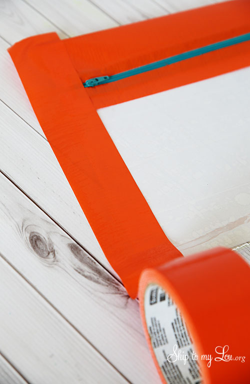 duct tape pencil bag tutorial tape on sides