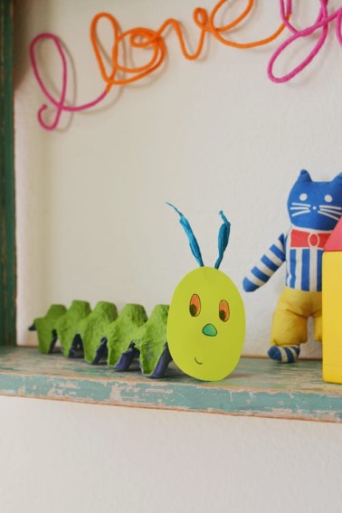 egg carton caterpillar