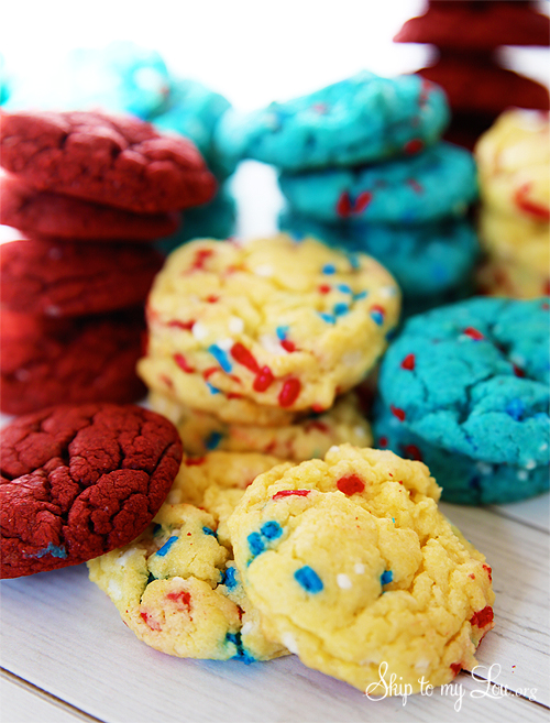 red white and blue cookies fourth of july