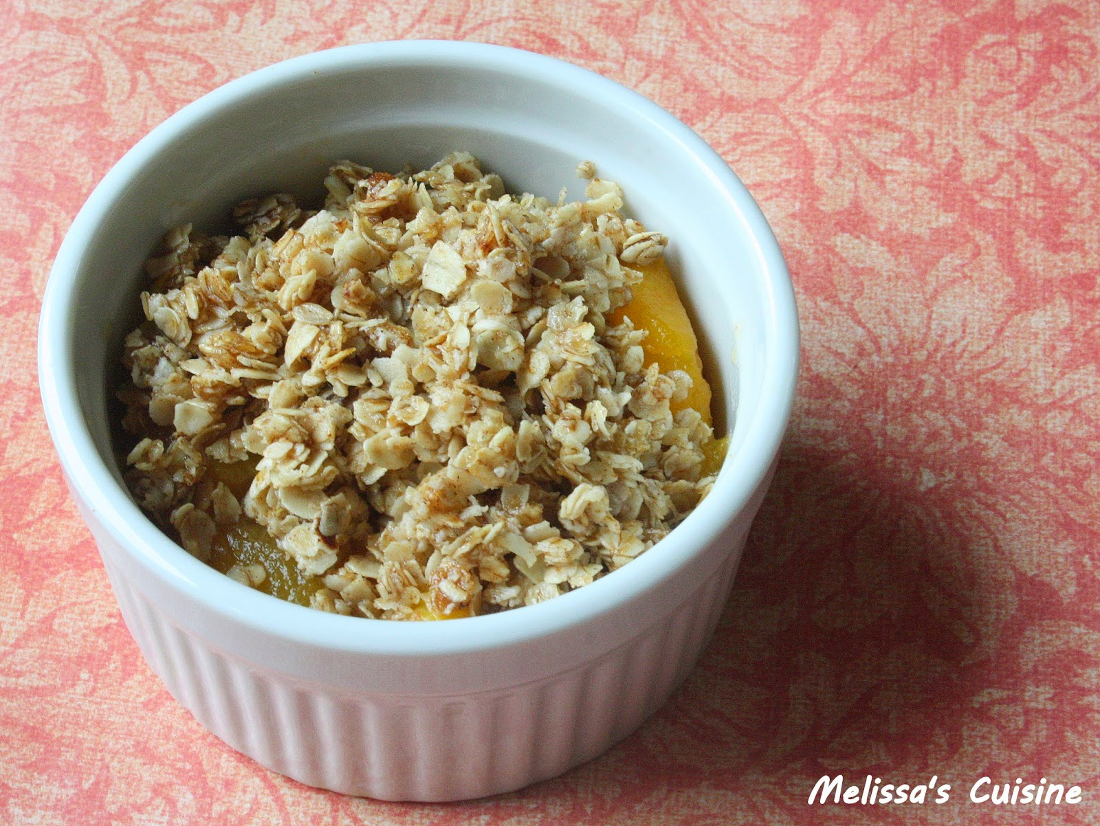 healthy peach crisp
