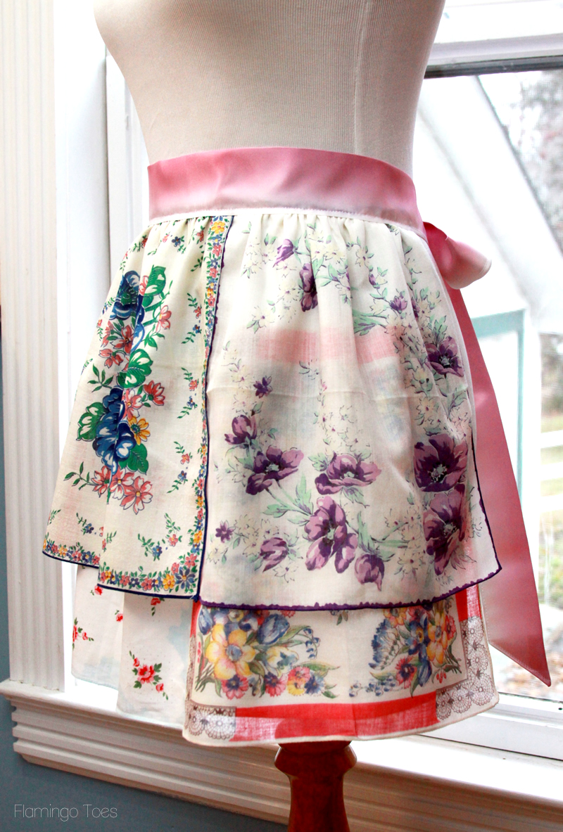 Handkerchief Apron with Ribbon Sash