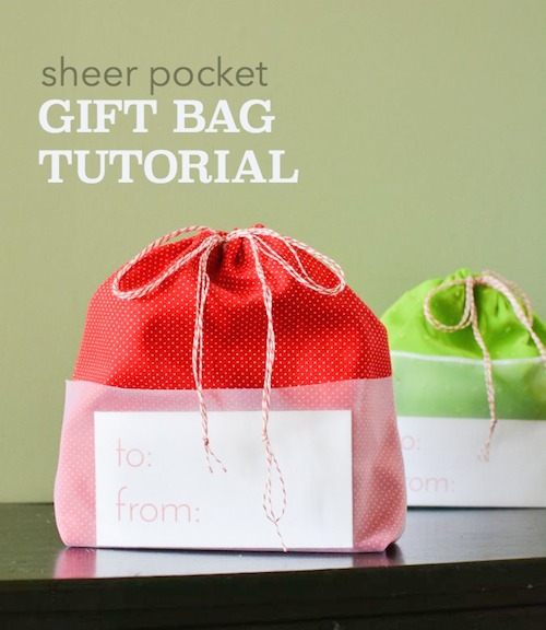 Sheer Pocket Drawstring Gift Bag crafterhours tutorial 2