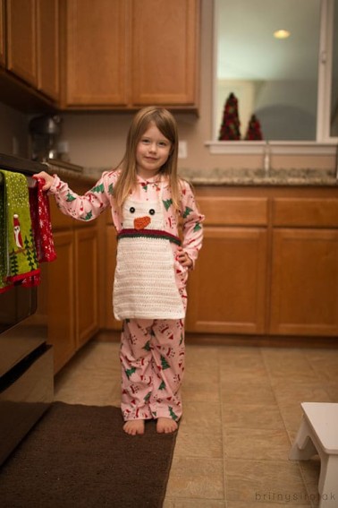 crochet snowman apron