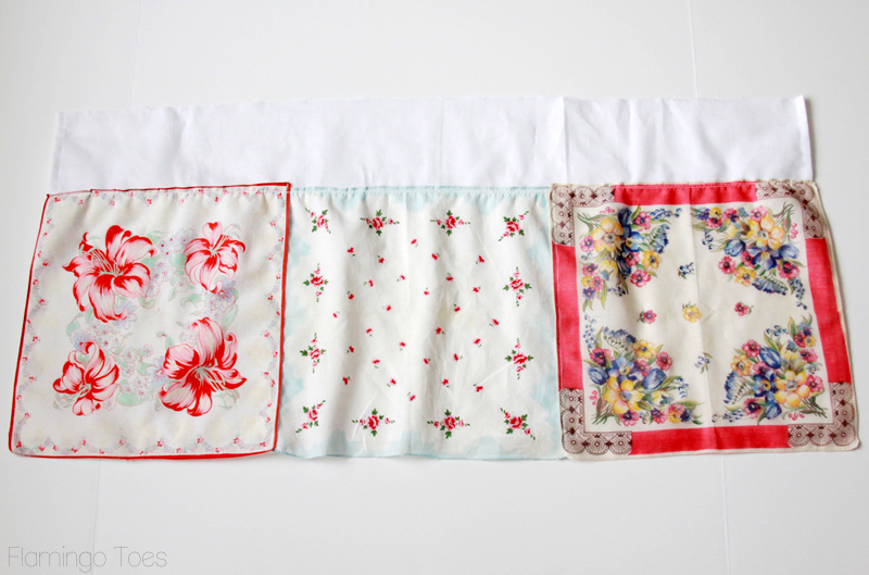 sew handkerchiefs to lining