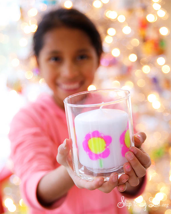 DIY Christmas Gift childs artwork candleDIY Christmas Gift childs artwork candle