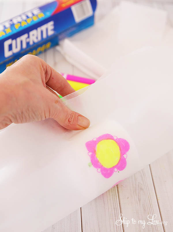 childs artwork transfer candle