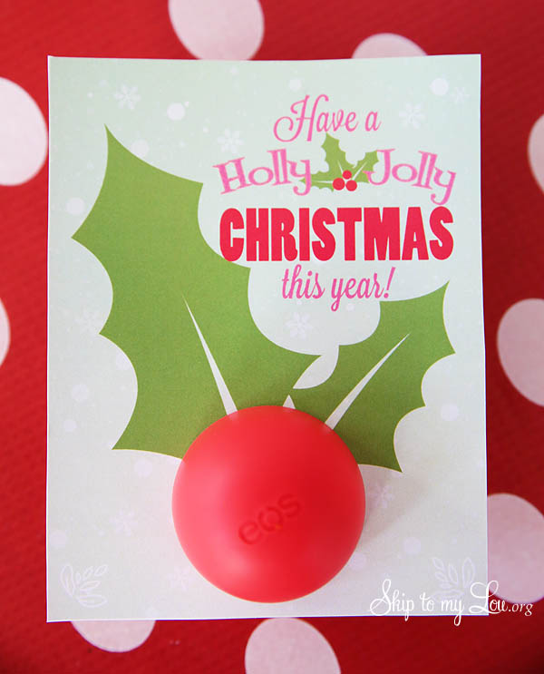 printable lip balm Christmas gift idea