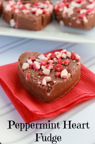 Peppermint Heart Fudge