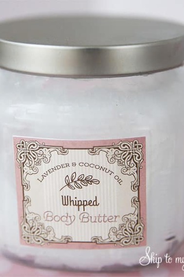 diy lavendar and coconut oil whipped body butter gift idea