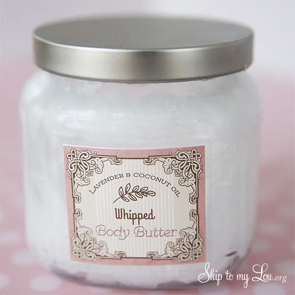 diy lavendar and coconut oil whipped body butter gift idea
