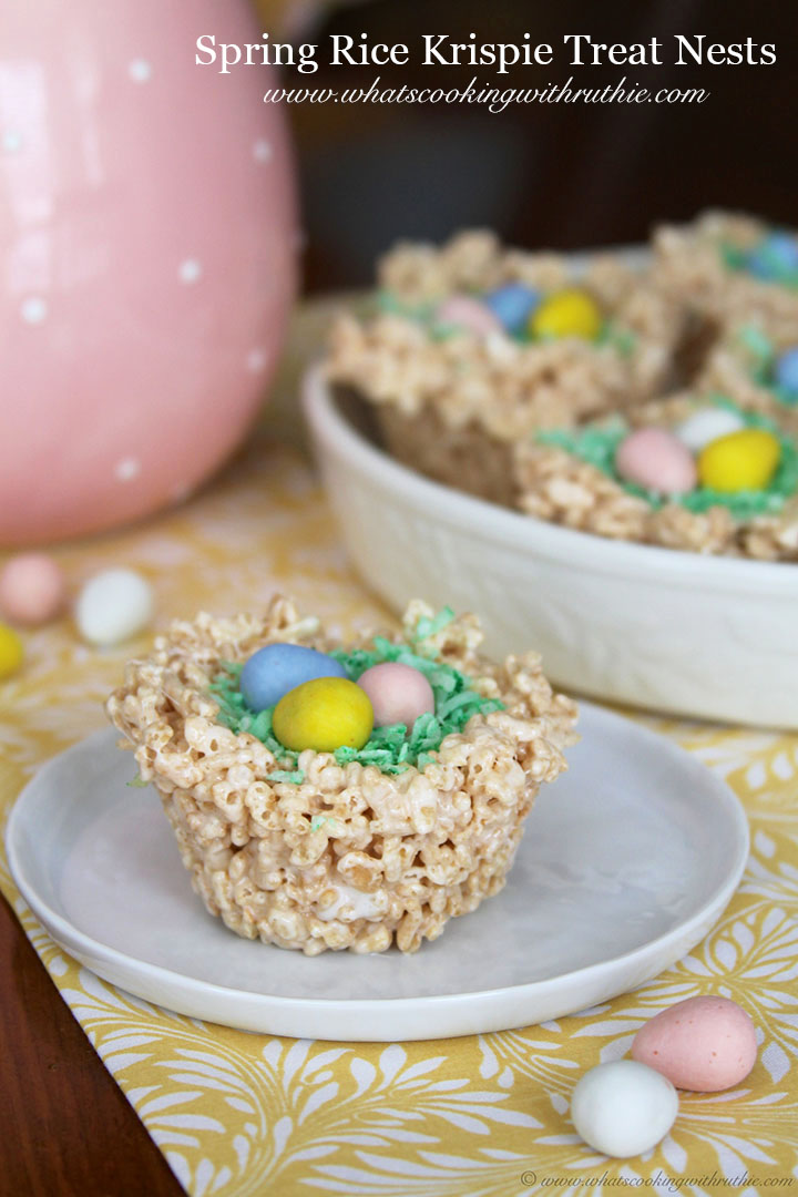 Spring Rice Krispie Nests
