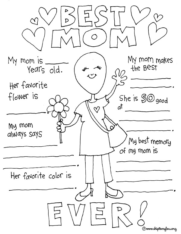 Mothers Day Coloring Pages to Celebrate the BEST Mom | Skip To My Lou