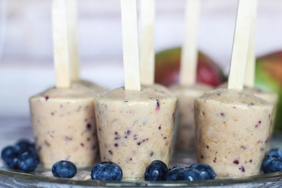 Blueberry mango popsicles
