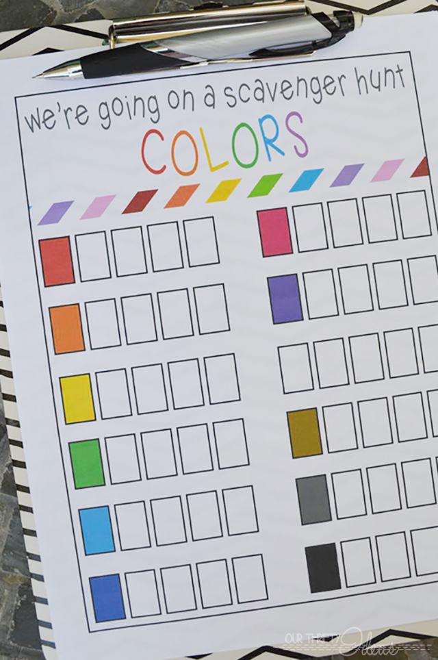 Color Scevenger Hunt for Kids