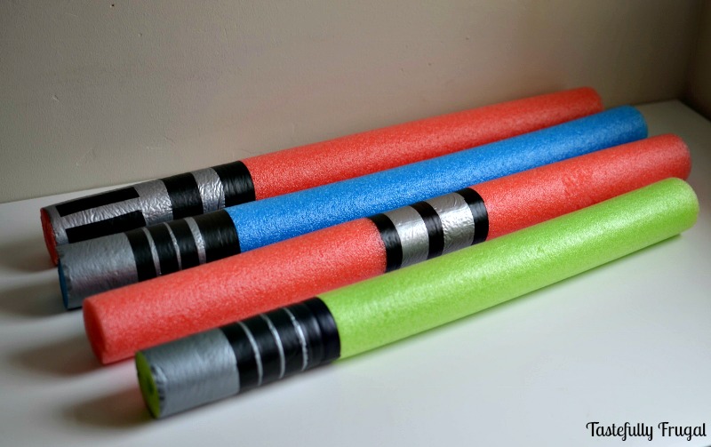 Pool Noodle Light Sabers www.tastefullyfrugal.org