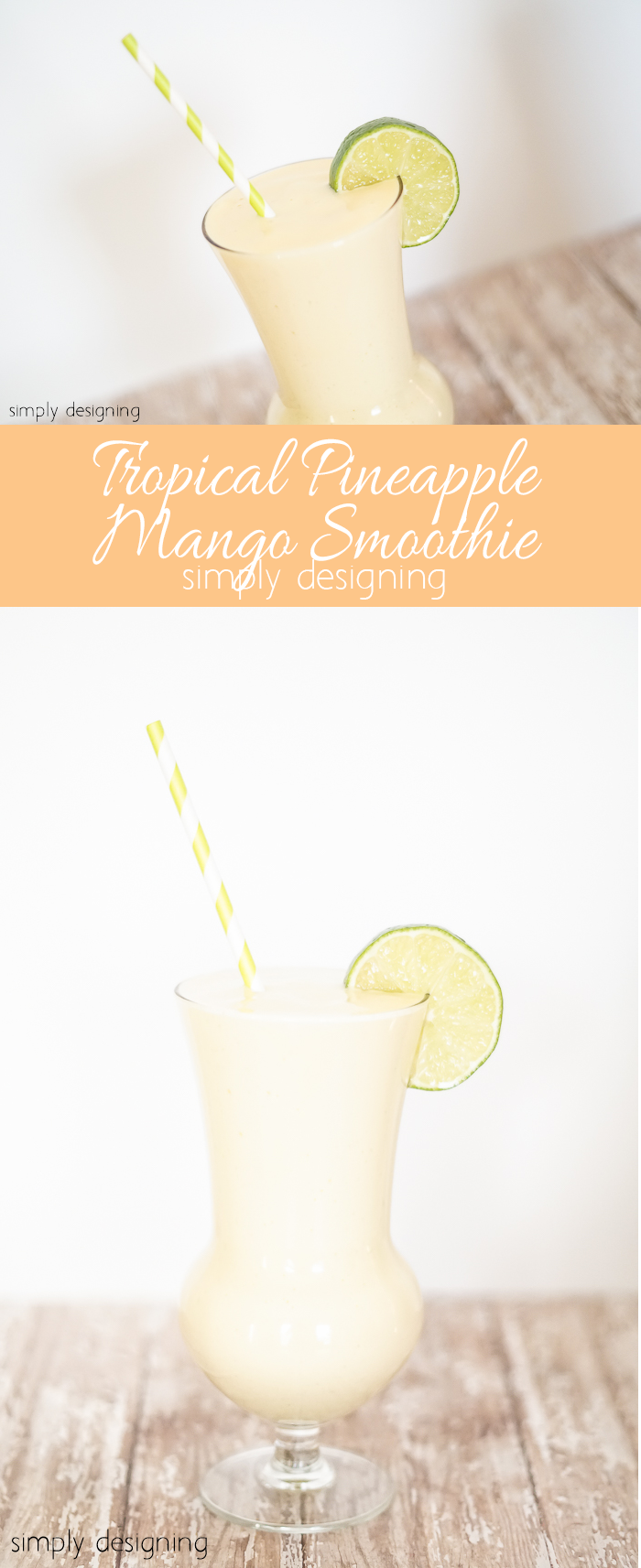 Tropical Pineapple Mango Smoothie - this is so simple to make and so refreshingly delicious