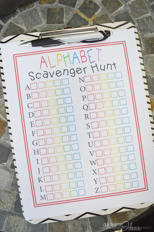 alphabet scavenger hunt